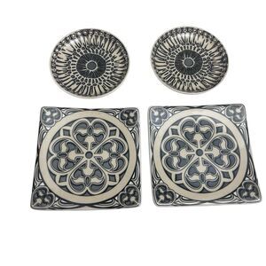 Brighton FERRARA Medallion Plate Set Porcelain Decor Assorted Qty 4 Incomplete